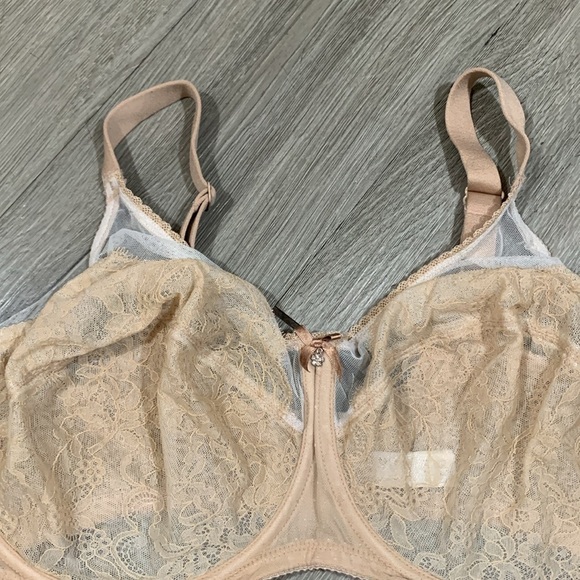 WACOAL Retro Chic Semi-sheer Chantilly Lace & Stretch Mesh Bra size 38G - Picture 5 of 10